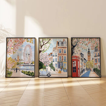 London Illustrated Posters Set Of Three – Big Ben, London Eye And Notting Hill, 4 of 5