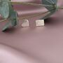 Sterling Silver Heart And Love Letter Stud Earrings Gift, thumbnail 3 of 3