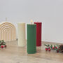 Festive Christmas Pillar Candle Christmas Decoration, thumbnail 6 of 10