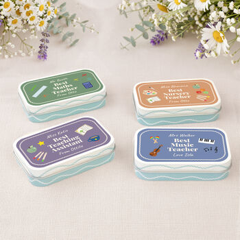 Personalised Subject Teacher Gift Tin, 6 of 7