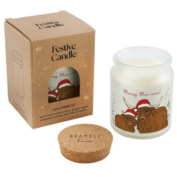 Gingerbread Scented Christmas Candle | 'Merry Moo Mas!' | Highland Cow | Seasonal Winter Home Décor, 2 of 2