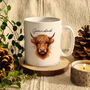 Personalised Name Male Highland Cow Ceramic Mug, thumbnail 4 of 5