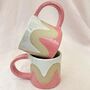 Handmade Ceramic Pink Wavy Mug, thumbnail 3 of 3