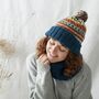 Fair Trade Eco Knit Nordic Unisex Bobble Hat Waste Wool, thumbnail 10 of 12
