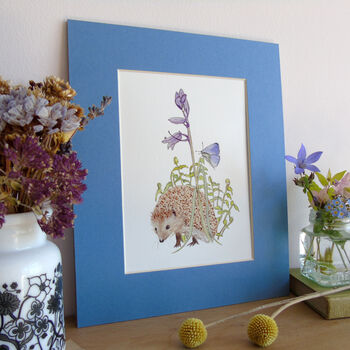 Hedgehog And Bluebell A5 Giclee Fine Art Print, 10 of 12