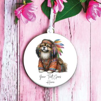 Personalised Tibetan Spaniel Hippie Dog Decoration, 2 of 2