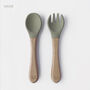 Silicone And Beechwood Fork And Spoon Set, thumbnail 8 of 8