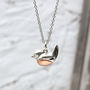 Sterling Silver And Rose Gold Robin Necklace, thumbnail 1 of 3
