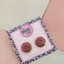 Doughnut Glitter Resin Studs / Doughnut Lover Gift / Novelty Food Jewellery / Colourful Accessories, thumbnail 5 of 5