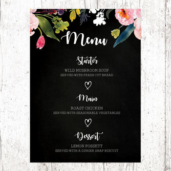 Floral Chalkboard Wedding Stationery, 8 of 10