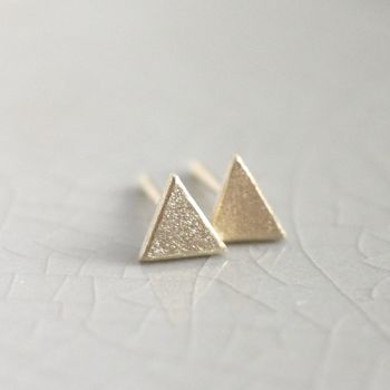 Handmade 9ct Solid Gold Mini Geometric Earrings, 5 of 10