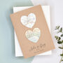 Custom Map Hearts Valentines Card, thumbnail 2 of 6