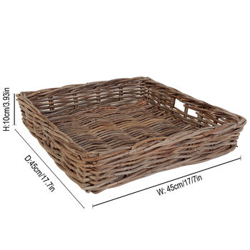 Square Rattan Serving Basket Tray, 2 of 6