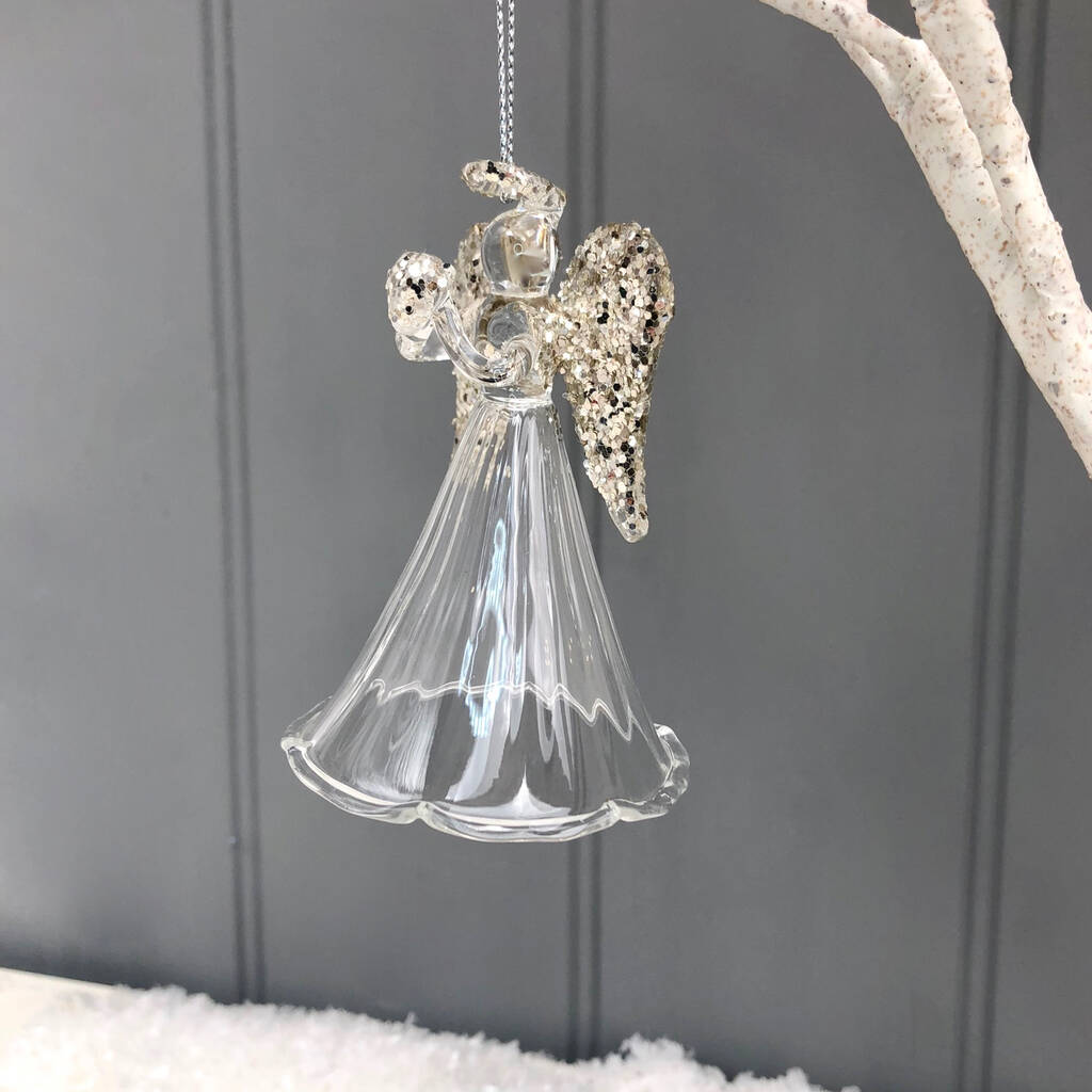 Handmade Glass Angel Decoration By Pink Pineapple Home & Gifts