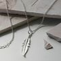 Sterling Silver Lucky Feather Necklace, thumbnail 5 of 7