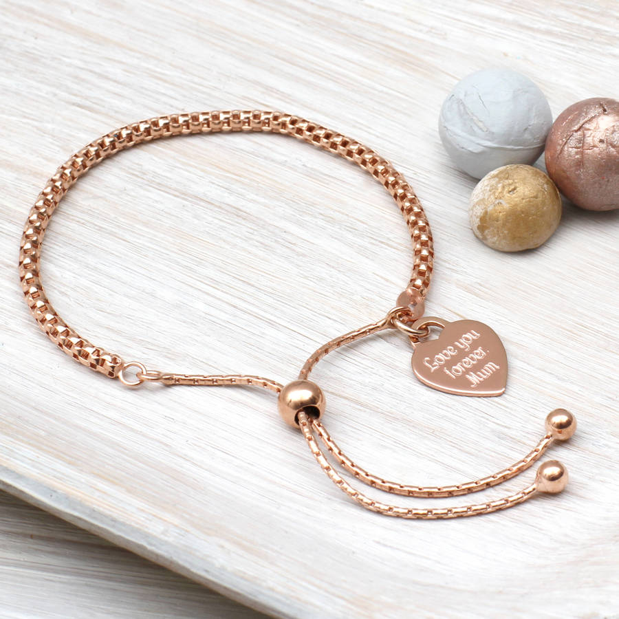 Personalised Rose Gold Friendship Bracelet By Hurleyburley