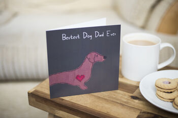 Dachshund Dog Dad Birthday Card Red, 4 of 4