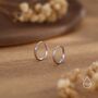 Sterling Silver Geometric Small And Large Circle Hoop Earrings, thumbnail 6 of 12