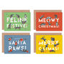 Pack Of Eight Festive Cat Christmas Cards, thumbnail 1 of 7