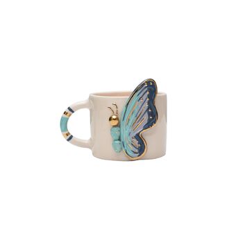 3D Butterfly Mug With 24ct Gold And Striped Handle, 2 of 3
