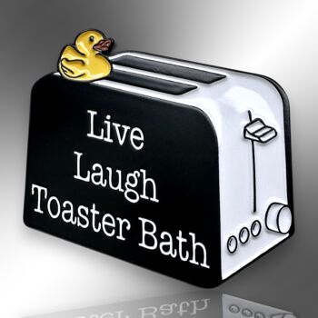 Live Laugh Toaster Bath Duck Enamel Pin Badge, 3 of 8