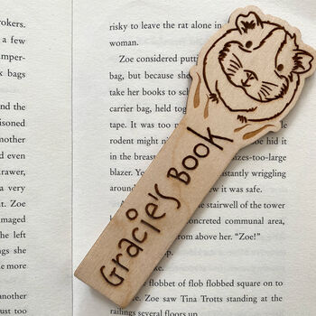 Personalised Wooden Guinea Pig Bookmark For Kids, 2 of 2