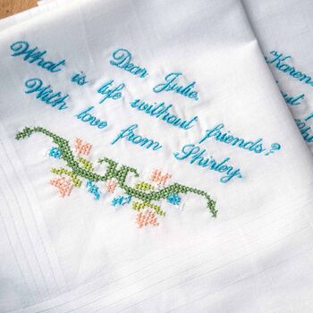 Personalised Message Embroidered Handkerchief Gift For Her, 4 of 5