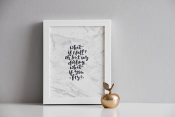 What If I Fall? Personalised Modern Calligraphy Print, 3 of 4