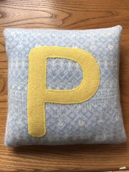 Handmade Nursery Personalised Letter Cushion Soft Wool, 9 of 12
