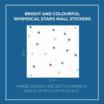Bright And Colourful Whimsical Stars Fabric Wall Stickers, 3 of 6