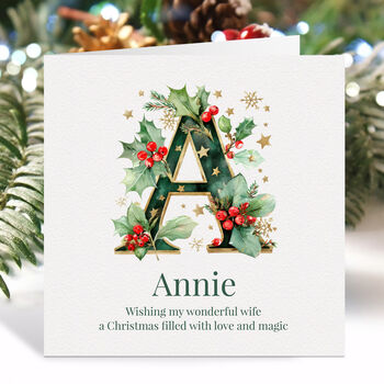 Personalised Initial Christmas Card – Any Letter, 5 of 8