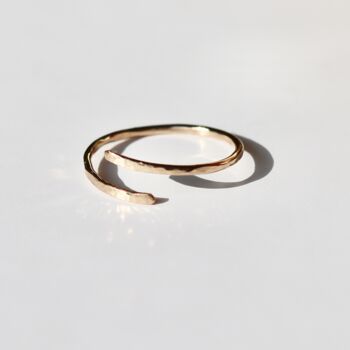 14 K Gold Filled Hammered Cuff Ring, 2 of 5