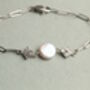 Silver Plated Art Deco Freshwater Pearl Bridal Bracelet, thumbnail 3 of 6