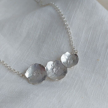 Pressed Flowers Necklace Sterling Silver, 4 of 7