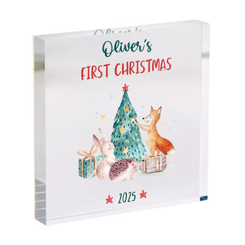 Baby’s First Christmas Plaque Woodland Keepsake Gift, 3 of 3
