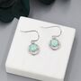 Aqua Green Opal And Circle Drop Hook Earrings, thumbnail 4 of 10