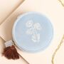 Blue Wildflower Mini Round Travel Jewellery Case, thumbnail 4 of 4