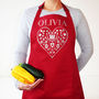 Personalised Scandi Heart Apron, Birthday Gift For Her, thumbnail 5 of 12