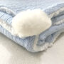 Personalised Blue Cable Knit Pom Pom Blanket, thumbnail 5 of 8