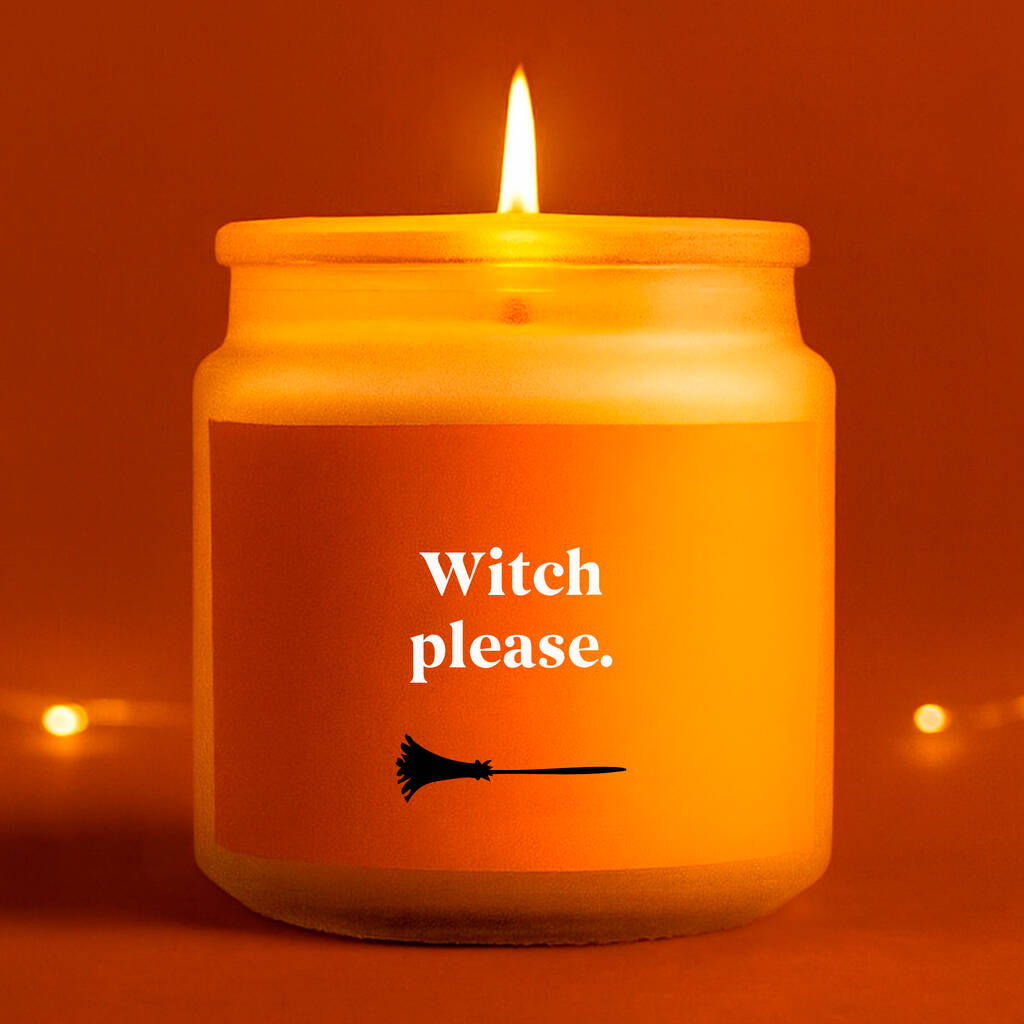 Clear Glass Jar Candle • 'Witch Please' • Halloween Candle • Scented Candle • Gift For Her • Gifts For Him • Autumnal Home Décor • Boxed, 1 of 3