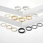 14 Piece Slim Multi Size Gold Plated Stackable Ring Set, thumbnail 3 of 4