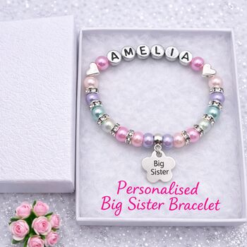 Personalised Big Sister Name Bracelet Gift, 2 of 12