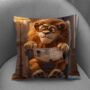 Literary Lion Hand Made Poly Linen Cushions, thumbnail 5 of 7