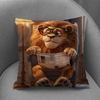 Literary Lion Hand Made Poly Linen Cushions, 5 of 7