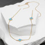 9ct Yellow Gold Turquoise Clover Necklace, thumbnail 2 of 3