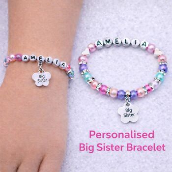 Personalised Big Sister Name Bracelet Gift, 3 of 12