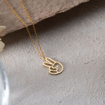 Sterling Silver Peace Sign Necklace, 2 of 7