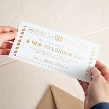 North Pole Telegram Foiled Gift Voucher, 2 of 6