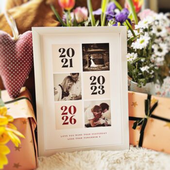 Then And Now Couples Personalised Photo Print, Unframed, 2 of 2