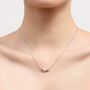 Curved Bar Cz Pendant Necklace In Sterling Silver, thumbnail 2 of 10